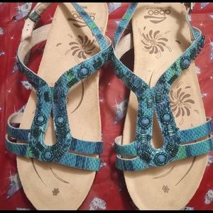 ABEO B.I.O System Bead faux snake skin Sandal